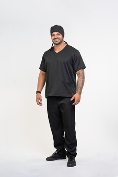 Pijama Cirúrgico Masculino Alfa Preto