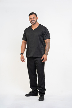 Pijama Cirúrgico Masculino Alfa Preto - comprar online