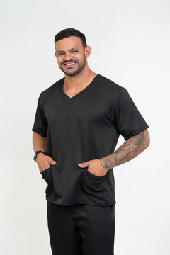 Pijama Cirúrgico Masculino Alfa Preto na internet
