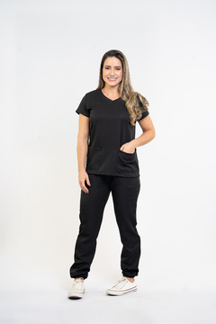 Imagem do Pijama Cirúrgico Feminino Alfa Preto