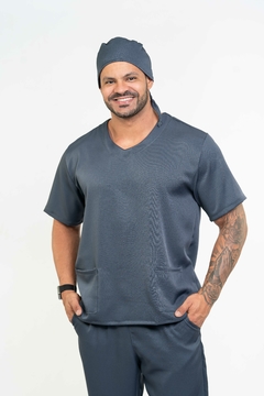 Pijama Cirúrgico Masculino Alfa Cinza Chumbo - VESTCIA