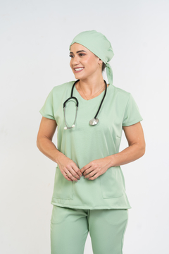 Pijama Cirúrgico Feminino Alfa Verde Sálvia - loja online