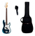 Bajo Electrico Leonard Lb252 Bl Azul + Funda + Correa