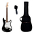 Guitarra Electrica Leonard Le362 Bk 6 Cuerdas+ Funda+ Correa