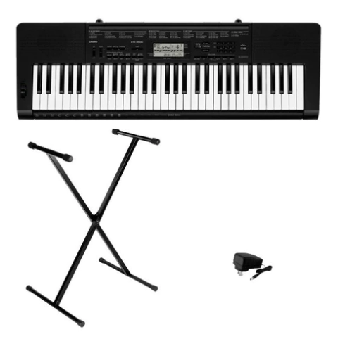 Teclado Casio Ctk-3500 61t. 400 Sonidos Usb+ Fuente+ Soporte