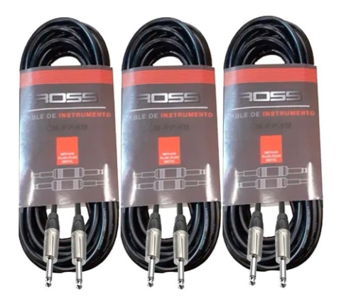 Pack De 3 Cables Ross Cm-pp-3m Plug 1/4 - Plug 1/4 3m
