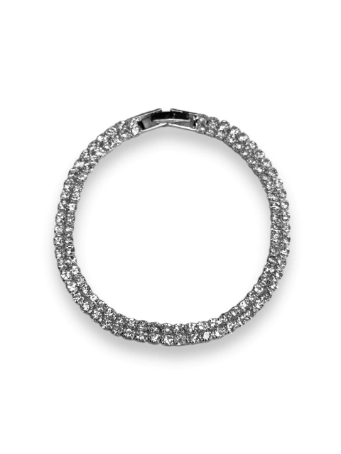 PULSEIRA DUPLA CRAVEJADA - PRATEADA