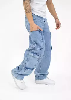 Jean doble cargo azul (146b) - comprar online