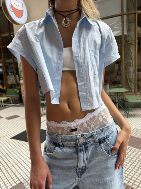 CAMISA CROP MANGAS CORTAS - comprar online