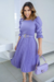 Vestido Midi,Plissado,Cor Lilás,Tecido Crepe Mirella