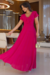 Vestido Longo,Cor pink,Tecido  Malha Lurex Plissado