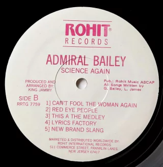 LP Admiral Bailey - Science Again (Original Press) [VG+] - Subcultura