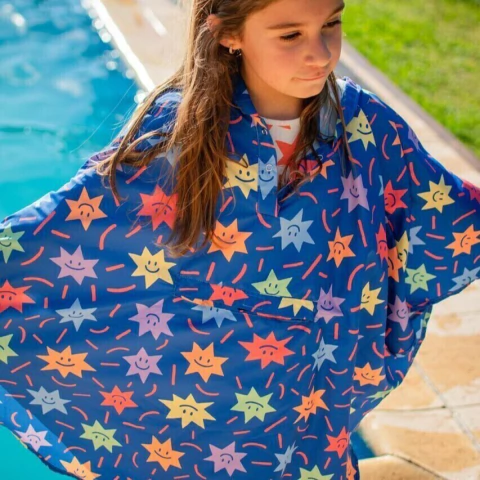 CAPA DE LLUVIA IMPERMEABLE CHISPAS AZUL - comprar online