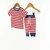 CONJUNTO RAYADO ROJO Y CRUDO - comprar online