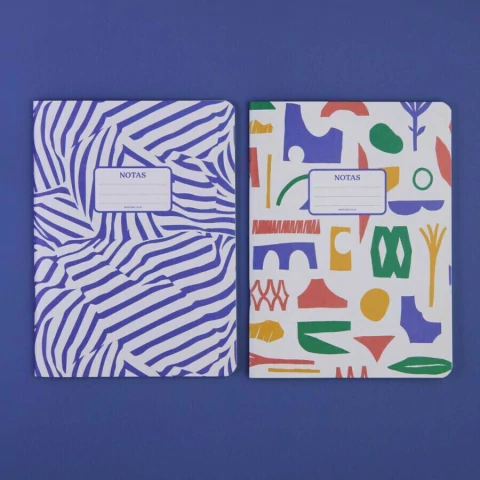 Libretas Grandes x2 Lisas Cacu Guau - ABSTRACT + STRIPES