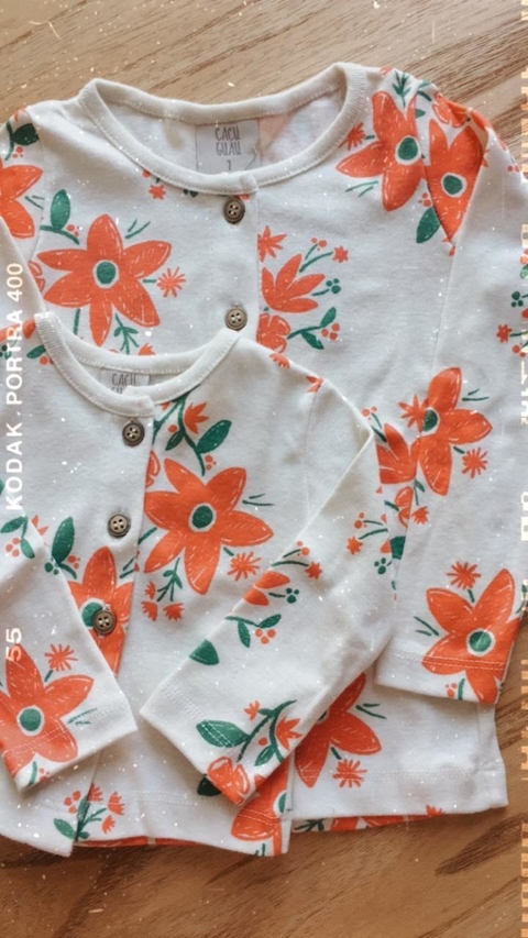 CARDIGAN FLORES CRUDO NIÑXS