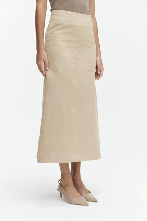 Falda midi suede - comprar online