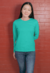 Camiseta Feminina Manga Comprida Verde Jade