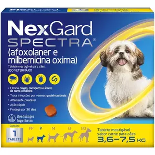 NEXGARD SPECTRA P Cães 3,6 a 7,5kg 1 tablete - comprar online
