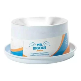 Comedouro Mr Bigode De 140 Ml Branco