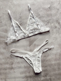 Conjunto encaje tiritas 3 colores - tienda online