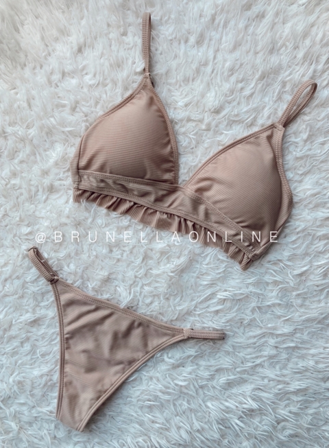 Bikini volados conjunto camel