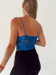 top encaje azul - comprar online