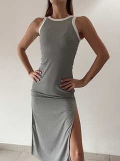 Vestido combinado con tajo - $20390 transfe - Brunella Online