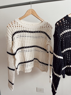 sweater calado rayado - $33575 transfe - comprar online