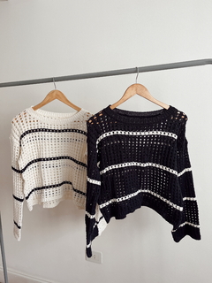 sweater calado rayado - $33575 transfe