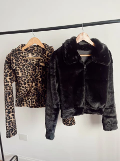 Campera símil piel negra - comprar online