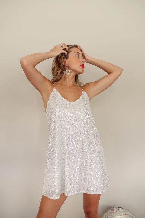 VESTIDO MANI LENTEJUELA BLANCO