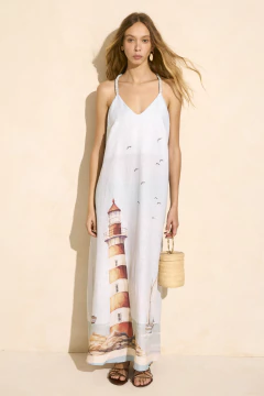 Ypegua Vestido Largo con Bretel y Espalda Baja