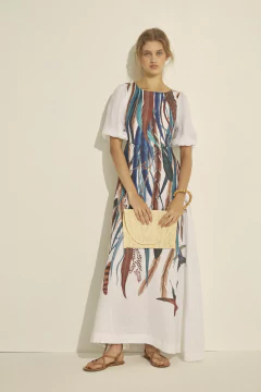 Iruya Vestido Largo Cut-Out CON MANGA - comprar online