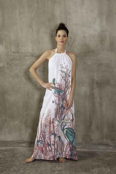 Tilcará Vestido Largo Cuello Alto Y Espalda Baja