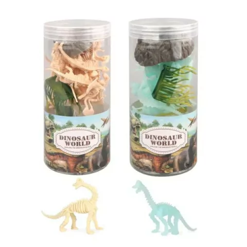 fósiles esqueletos de dinosaurio en tubo tiovivo