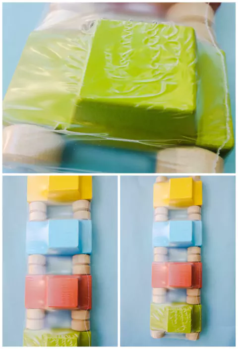 AUTOS de madera x 4 tres soles