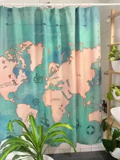 CORTINA DE BAÑO MAPA AQUA - OUTLET! *leer descripción - comprar online
