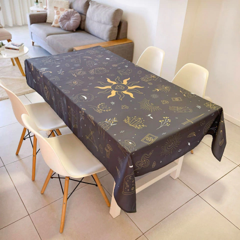 MANTEL RECTANGULAR AMULETOS GRIS