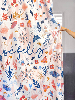 CORTINA DE BAÑO SÉ FELIZ - comprar online