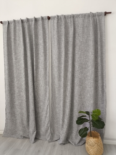 Cortinas Simil Lino Tokio Gris: Dos paños - comprar online