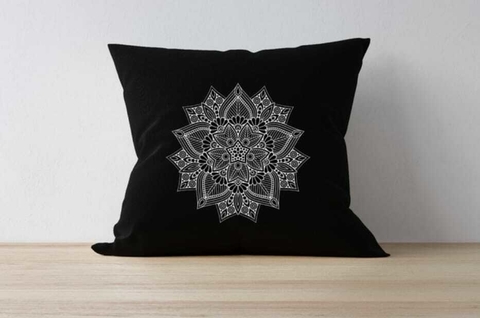 Funda de Almohadón 40 X 40 Mandala Negro