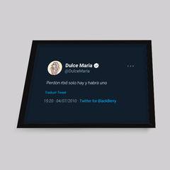 Quadro Dulce Maria Tweet na internet