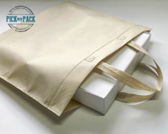 Bolsa de friselina con manija CRUDO 45x40x10 - Pack 10 unidades -