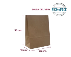 Bolsa delivery 25 x 15 x 30 cm. - Pack de 50 unidades - - comprar online
