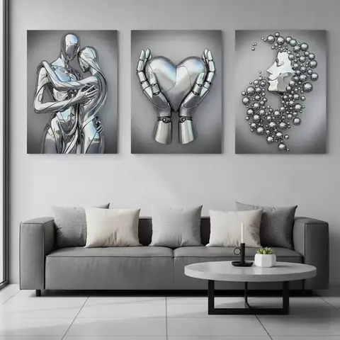Amor Sublime Trítpico Abstracto - comprar online