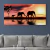 Elefantes Atardecer Mural - Alberta Deco Cuadros Modernos - Tienda Online