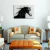 Caballo negro ilustración cuadro triptico - comprar online