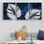Monstera Azul y Plata Tríptico (las 3 piezas)