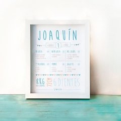 Biografía 1&2 años 20x 25 -colores a elección-